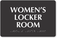 Women's Locker Room TactileTouch Braille Sign