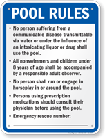 Wyoming Pool Rules Sign