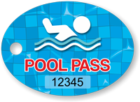 Pool Pass Swimmer Tag In Oval Shape