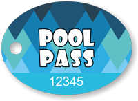 Pool Pass Bubbles Tag In Oval Shape