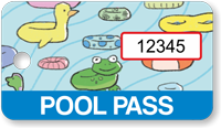 Pool Pass In Rectangular Shape, Pool Toys Tag