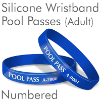 Adult Silicone Wristband Pool Pass, Blue