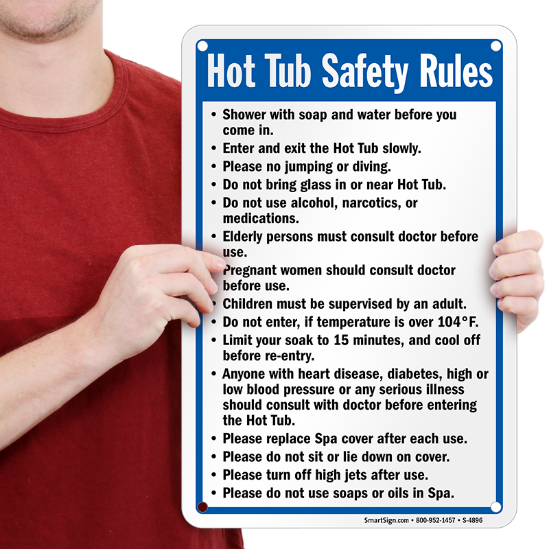 Hot Tub Rules Sign, Fitness And Gym Sign, Hot Tub Rules Signs...