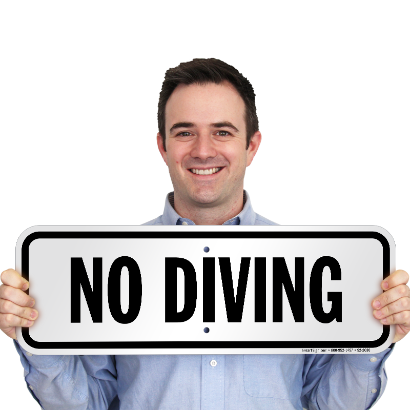 No Diving Wisconsin State Pool Sign, SKU S22030