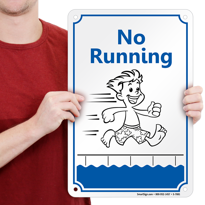 No Running Sign With Graphic, SKU: S-7081