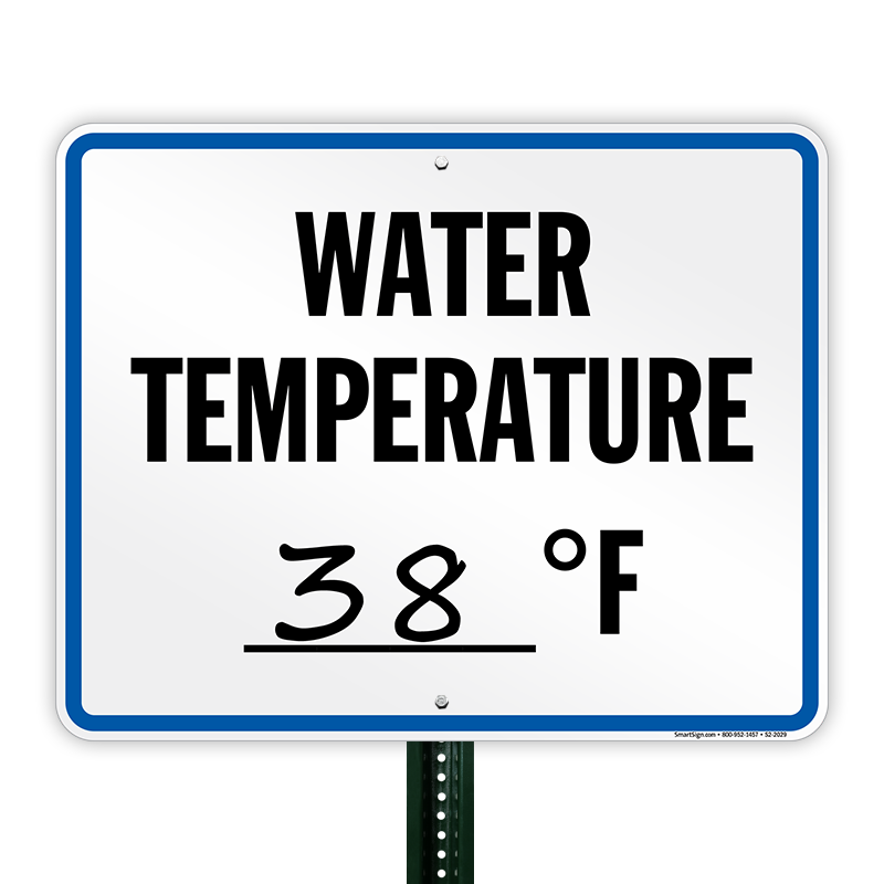 Wisconsin State Water Temperature Pool Sign, SKU S22029