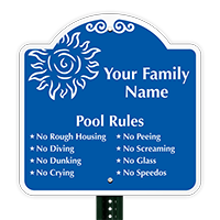 Custom Family Pool Rules Signsature Signs
