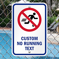 Customizable No Running Signs with Graphic