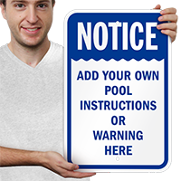 Custom Pool Instructions And Warning Notice Signs