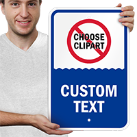 Customizable Pool Safety Message Signs with Graphic