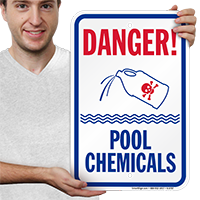 Danger, Pool Chemicals Signs