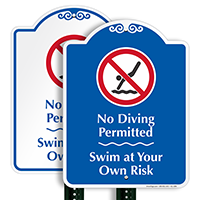 No Diving Permitted Signature Sign