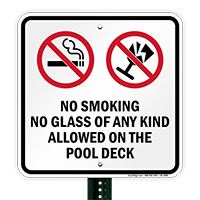 No Smoking On The Pool Deck Signs