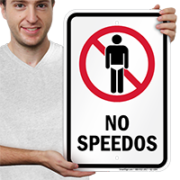 No Speedos Humorous Pool Signs