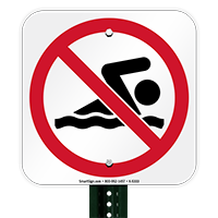 No Swimming Symbol Signs
