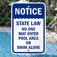 Notice State Law Pool Safety Signs