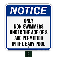 Only Non Swimmers Are Permitted Notice Signs