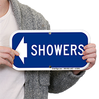 Showers (With Left Arrow) Signs