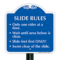 Slide Rules, One Rider At A Time Sign