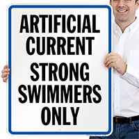 Artificial Current Strong Swimmers Only Wisconsin State Pool Sign