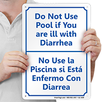 Bilingual Dont Use Pool when Diarrhea Sign