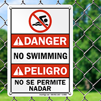 Bilingual No Swimming No Se Permite Nadar Sign