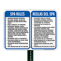 Bilingual Spa Rules, Shower Before Entering Sign
