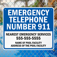 California Custom Emergency Telephone Sign