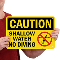 Shallow Water No Diving Sign