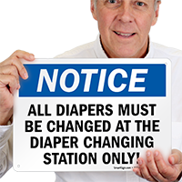 Change Diaper in Changing Station Sign