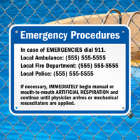 Custom Emergency Contact Information Sign for Colorado