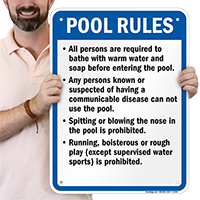 Pool Rules Sign for Connecticut