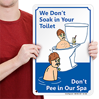 Do Not Pee In Spa, Humorous Sign