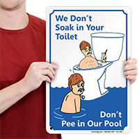 Dont Pee In Pool, Humorous Pool Sign