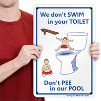 Dont Pee In Pool, Humorous Sign