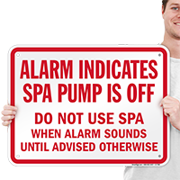 Spa Alarm Sign for Florida