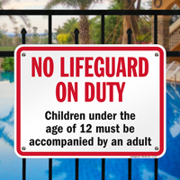 No Lifeguard On Duty Sign for Iowa