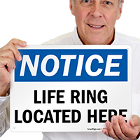 Life Ring Located Here Notice Pool Sign