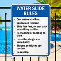 Water Slide Rules Sign for New York