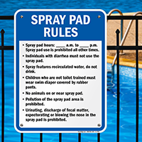 Spray Pad Rules Sign for New York