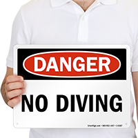 No Diving OSHA Danger Sign