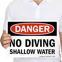 No Diving Shallow Water Danger Sign