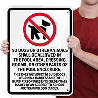 Alabama No Dogs Allowed In Pool Area Sign