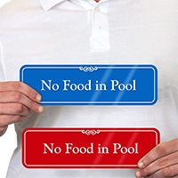 No Food In Pool ShowCase Wall Sign