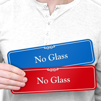 No Glass Pool Rules ShowCase Wall Sign