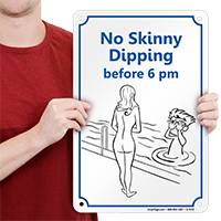 No Skinny Dipping Signs