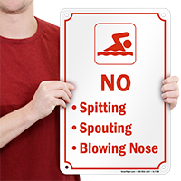 No Spitting Spouting Blowing Nose sign