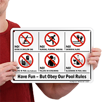 Obey Our Pool Rules Sign