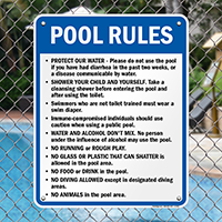 Pool Rules Sign for Oregon