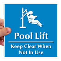 Pool Lift - Keep Clear Engraved Sign